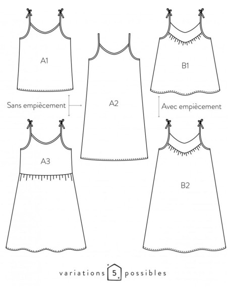 Patroon voor tanktop of jurk Crépuscule - Atelier Scämmit