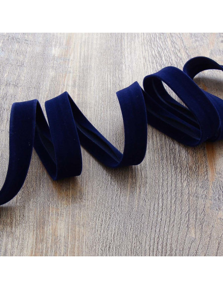 Fluwelen biais - Marineblauw