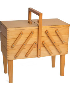 Houten werktafel op Caramel poten