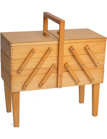 Houten werktafel op Caramel poten