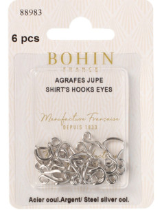 Sluitclips voor rokken zilver Bohin