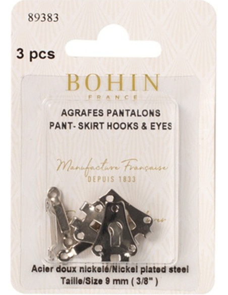 Sluitclips voor broek zilver Bohin