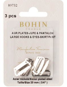 Platte sluitclips voor rokken 20 mm zilver Bohin