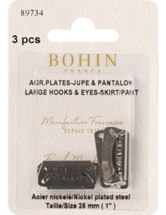 Platte sluitclips voor rokken 25 mm zilver Bohin