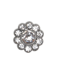 Set van 4 diamant strass knopen 17 mm - Wit 2
