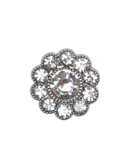 Set van 4 diamant strass knopen 17 mm - Wit