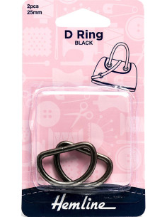 Set van 2 ringen in D - Zwart 25 mm