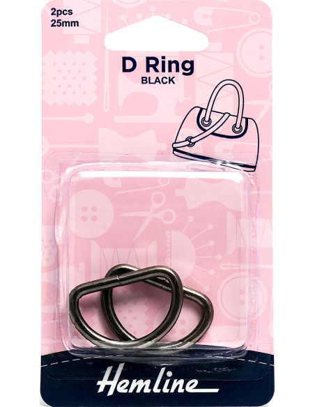 Set van 2 ringen in D - Zwart 25 mm