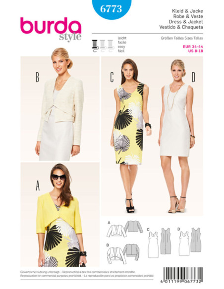 Jurk- en jasje patroon - Burda 6773