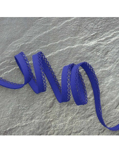 Koninklijk blauwe gevouwen biaisband met stippen