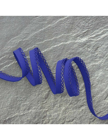 Koninklijk blauwe gevouwen biaisband met stippen