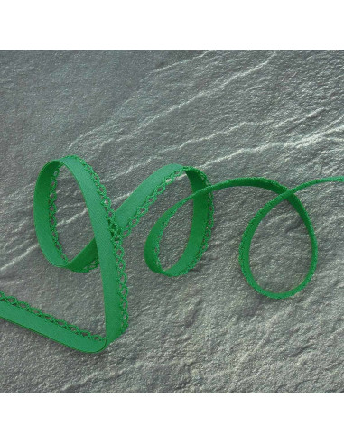 Gevouwen biaisband met stippen - Grasgroen