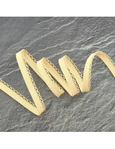 Gevouwen biaisband met picot - Beige