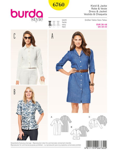 Jurk en jasje patroon - Burda 6760