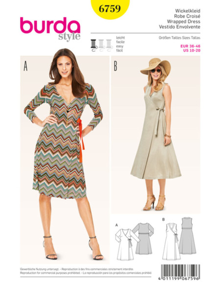 Wikkeljurk patroon - Burda 6759
