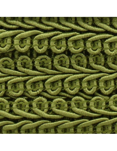 Chanel-stijl galon met korenaar - Olijfgroen