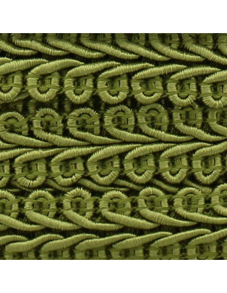 Chanel-stijl galon met korenaar - Olijfgroen