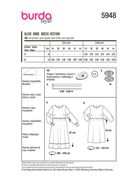 Jurkpatroon - Burda 5948