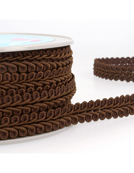 Chanel-stijl galon met korenaar - Chocolade