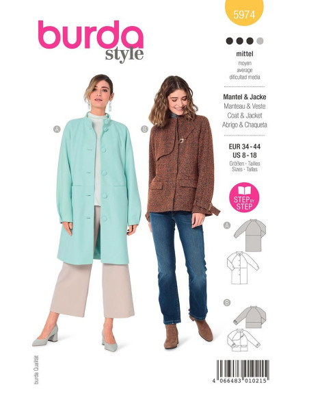Jas- en mantelpatroon - Burda 5974