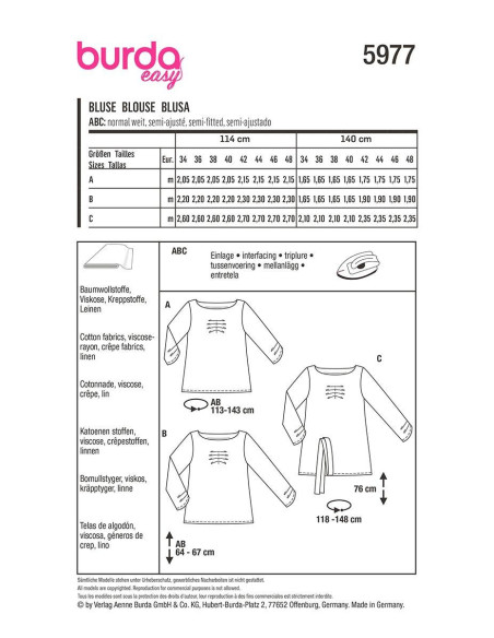 T-shirt patroon - Burda 5977