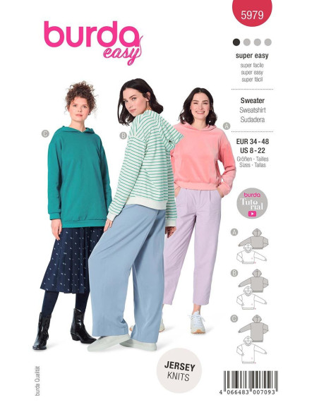 Sweatshirt patroon - Burda 5979