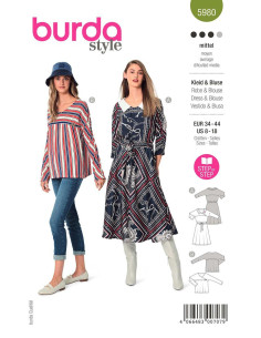 Jurk en blouse patroon - Burda 5980