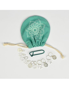 Set van zilver vergulde Chakra Mindful KnitPro stekenmarkeerders 2