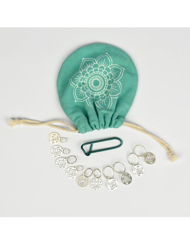 Set van zilver vergulde Chakra Mindful KnitPro stekenmarkeerders