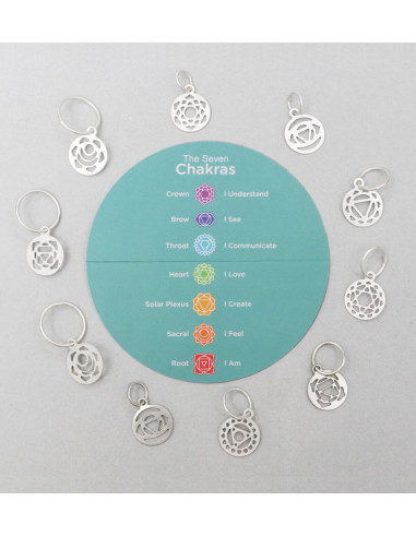 Set van zilver vergulde Chakra Mindful KnitPro stekenmarkeerders