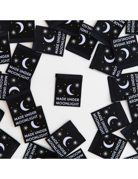 Set van 8 geweven labels - Made Under Moonlight
