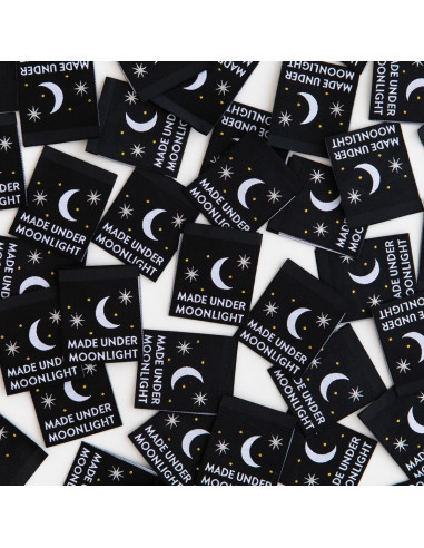Set van 8 geweven labels - Made Under Moonlight