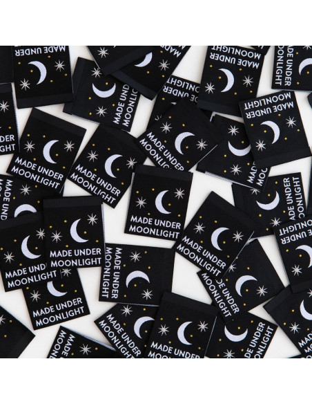 Set van 8 geweven labels - Made Under Moonlight