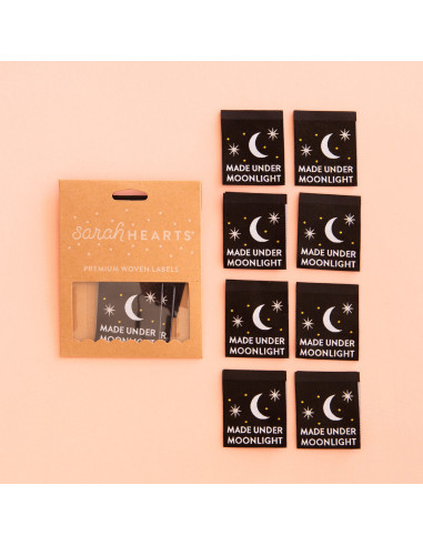 Set van 8 geweven labels - Made Under Moonlight