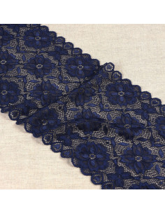 Elastisch kant bloemenpad - Marineblauw