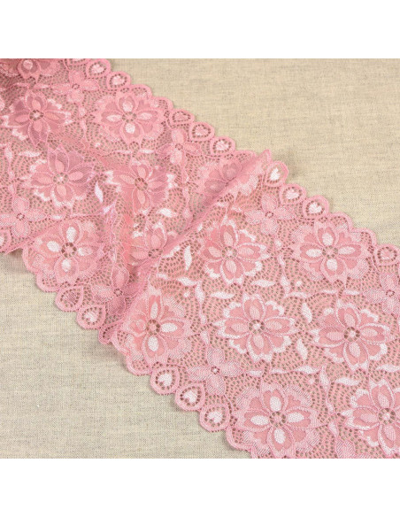 Elastisch kant bloemenpad - Roze