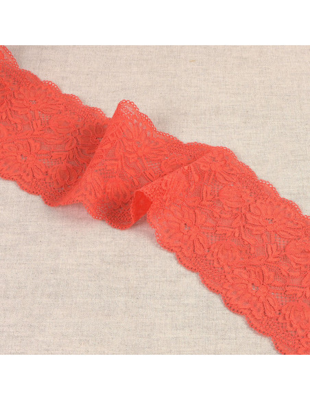 Elastisch kant met delicate bloemen - Bengale