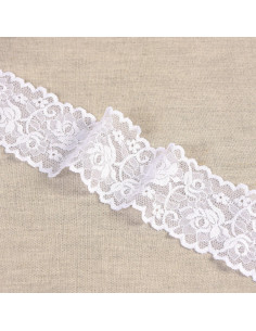 Elastisch kant bloemen en stelen - Wit