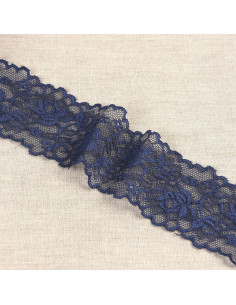 Elastisch kant bloemen en stelen - Marineblauw