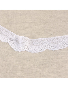 Elastisch kant met schulprand - Wit
