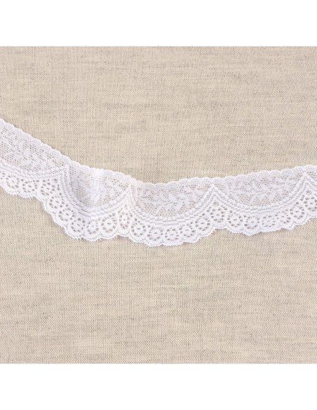 Elastisch kant met schulprand - Wit