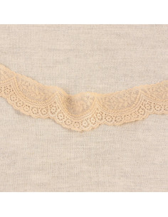 Elastisch kant met schulprand - Beige