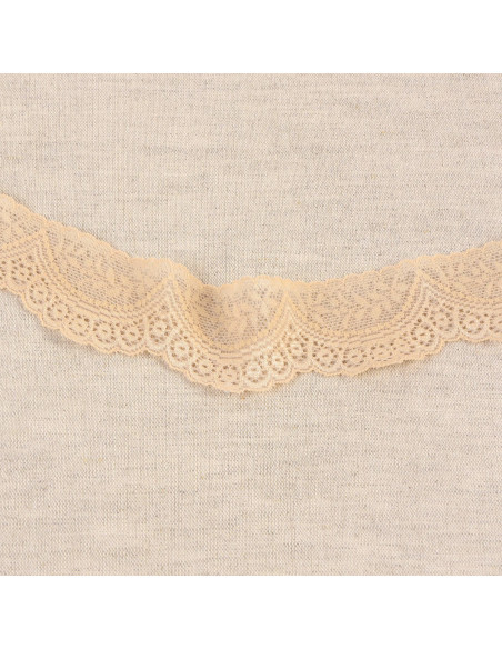 Elastisch kant met schulprand - Beige