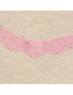 Elastisch kant met schulprand - Roze