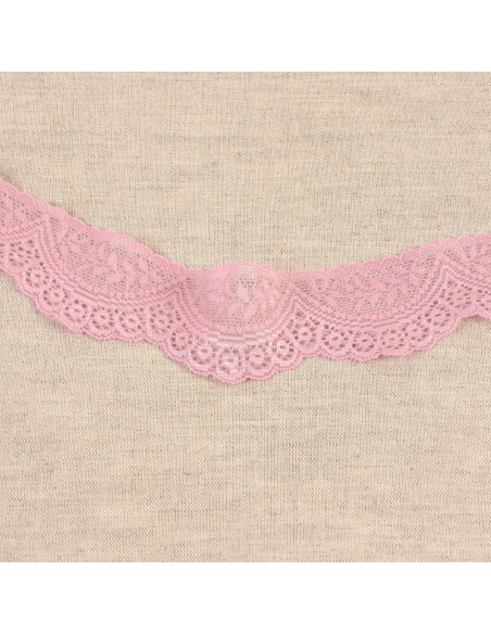 Elastisch kant met schulprand - Roze