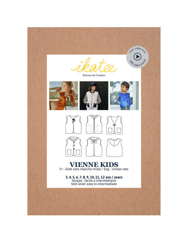 Mouwloos vest patroon uniseks Vienne kids - Ikatee