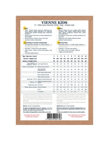 Mouwloos vest patroon uniseks Vienne kids - Ikatee