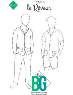 Pyjamapatroon voor heren De Dromer - Les BG