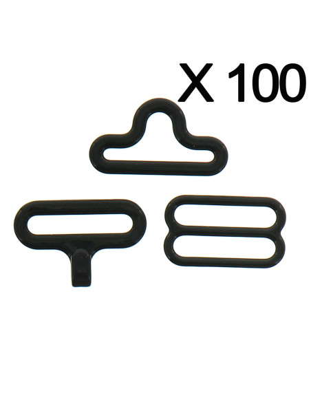 Set van 100 vlinderstrikjes - Zwart