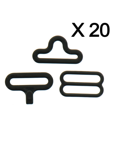 Set van 20 vlinderdasjes - Zwart